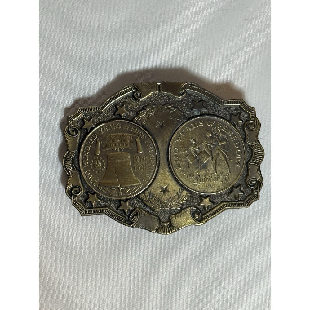 Vintage LEWIS Pewter 1976 Bicentennial 3 3/4" Belt Buckle, Spirit of '76, MC